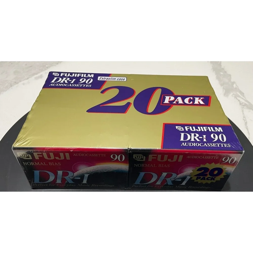 Fujifilm DR-I 90 Audio Cassette Tapes 20 Pack Type I Normal Bias Extraslim Case